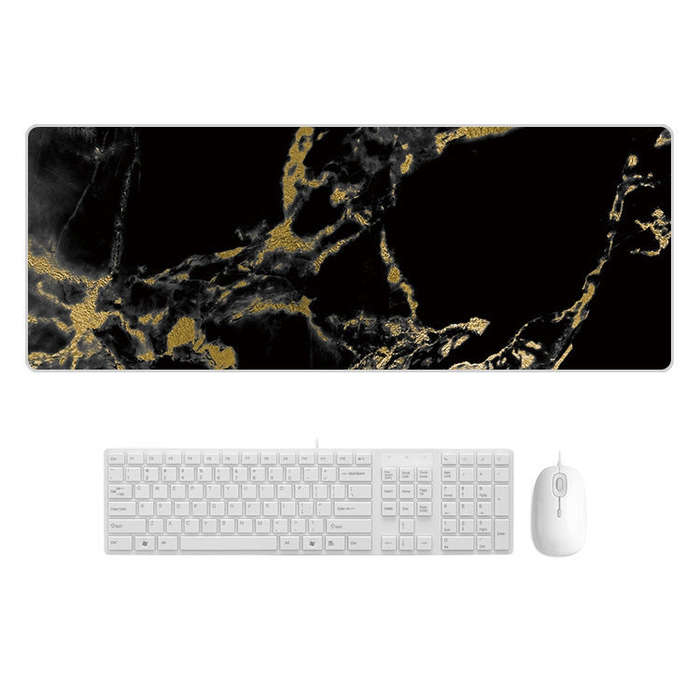 400x900x3mm Marbling Wear-Resistant Rubber Mouse Pad(Black Gold Marble)