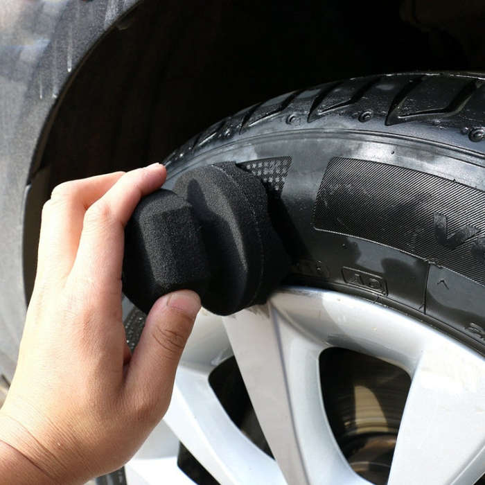 Hand-Grabbing Waves High Density Car Tire Wax Sponge Leather Wax Sponge, Specification: Large