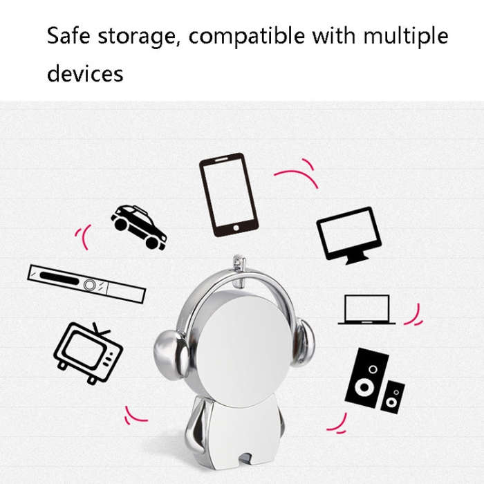 Y01 Metal Musician Car Cartoon Style U Disk, Capacity: 8GB(Rose Gold)