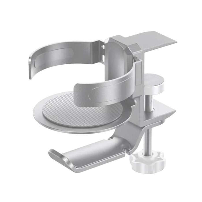 Rotating Cup Holder Headphone Holder Internet Cafe Monitor Headphone Hanger(Moonlight Silver)