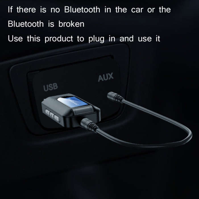 T11 2 In 1 USB Bluetooth 5.0 Transmitter And Receiver Audio Adapter With LCD ScreenBlack