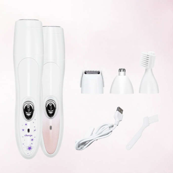 Electric 4 In 1 Epilator Ladies Household Multi-Function Water Washing Shaver(Pink)