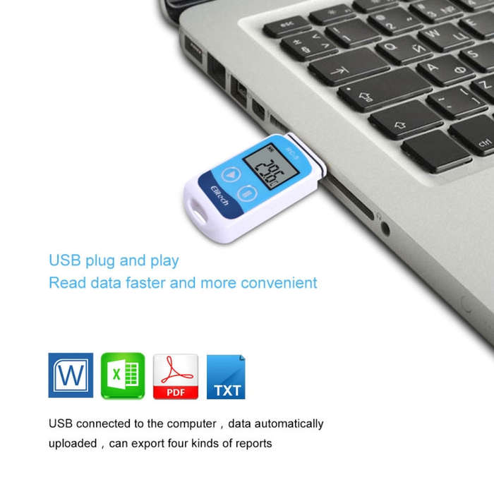 TTE35065 Digital USB Temperature Data Logger for Warehouse Storage, Refrigerated, Cold Storage an...