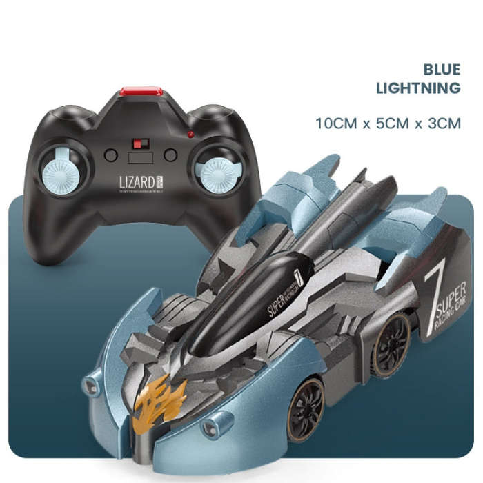 Remote Control Wall Climbing Car Mini Electric Remote Control Car Children Toy(Blue Lightning Han...