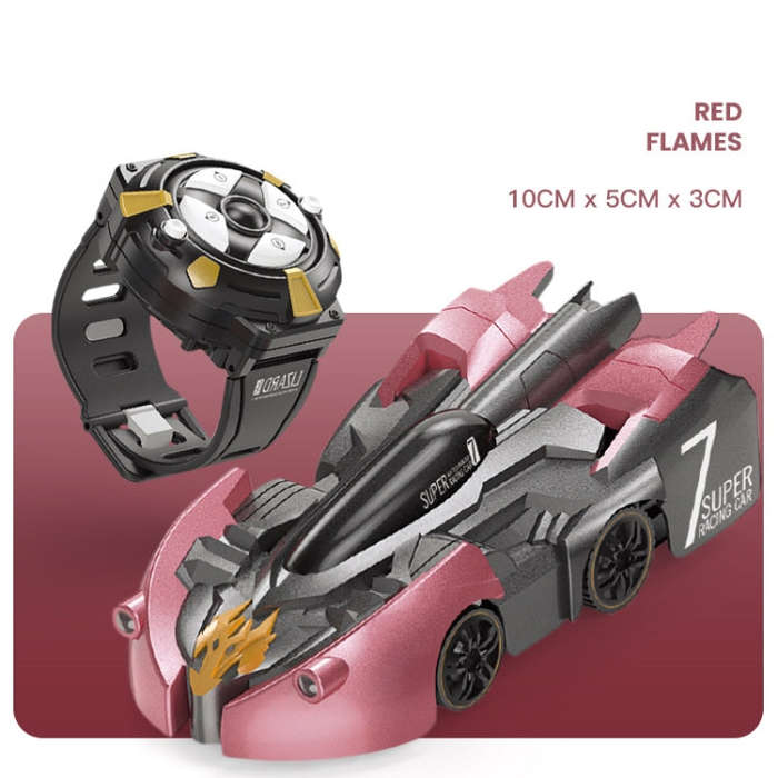 Remote Control Wall Climbing Car Mini Electric Remote Control Car Children Toy(Red Flame Watch RC...