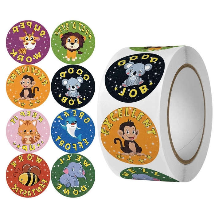 2 PCS Kindergarten Children Cartoon Animal Stickers Gift Packaging Bag Sealing Stickers, Size: 25...