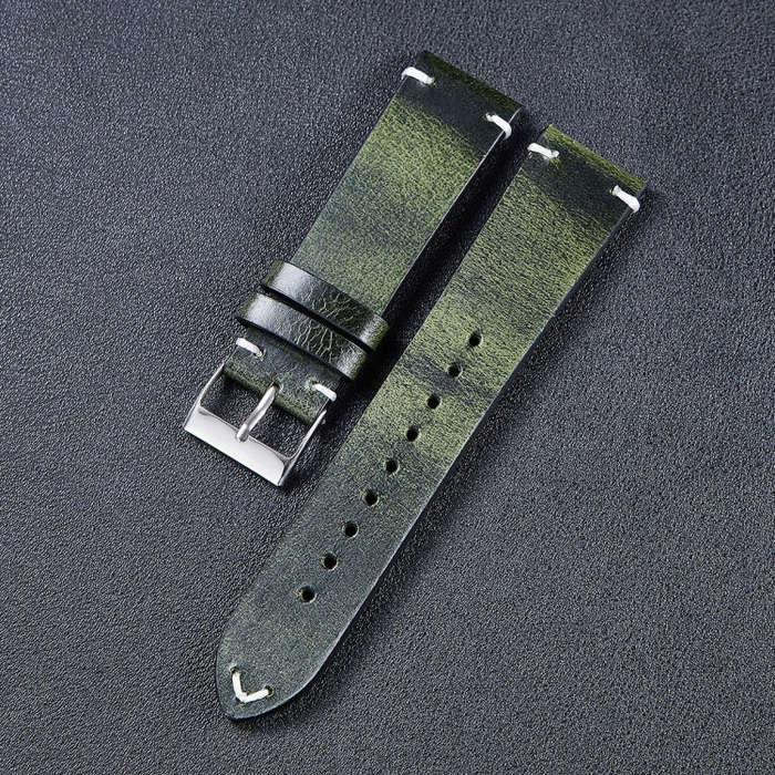 HB001 Color-Changing Retro Oil Wax Leather Universal Watch Band, Size: 22mm(Green)