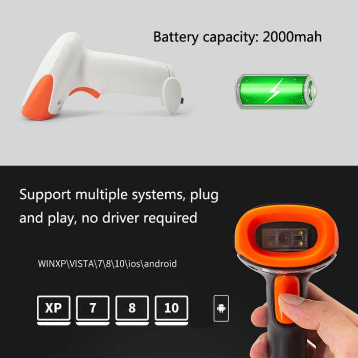 SYCREADER Supermarket Laser Barcode Scanner, Model: One-dimensional Wired (Orange)