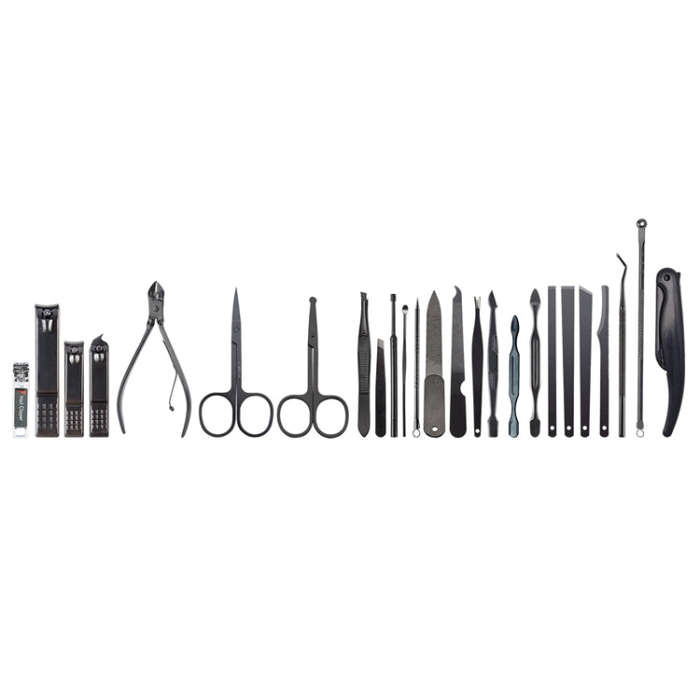 25 PCS / Set Nail Clippers Home Pedicure And Nail Care Tools, Color Classification: Black Red