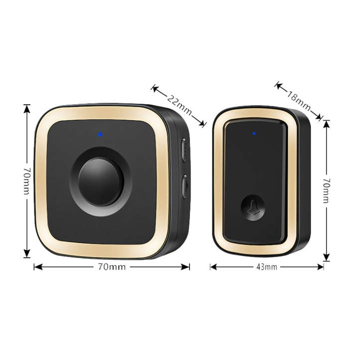 CACAZI A58 1 For 1 Smart Wireless Doorbell without Battery, Plug:EU Plug(Black Silver)