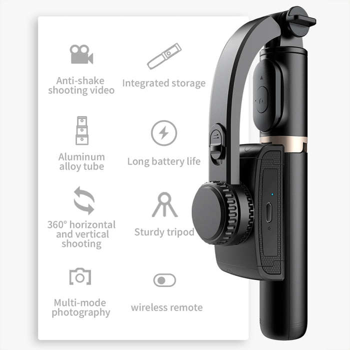 CYKE Q08 Anti-Shake Gimbal Bluetooth Selfie Stick Handheld Phone Live Tripod(No light Version)