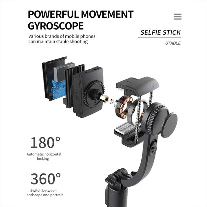 CYKE Q08 Anti-Shake Gimbal Bluetooth Selfie Stick Handheld Phone Live Tripod(No light Version)