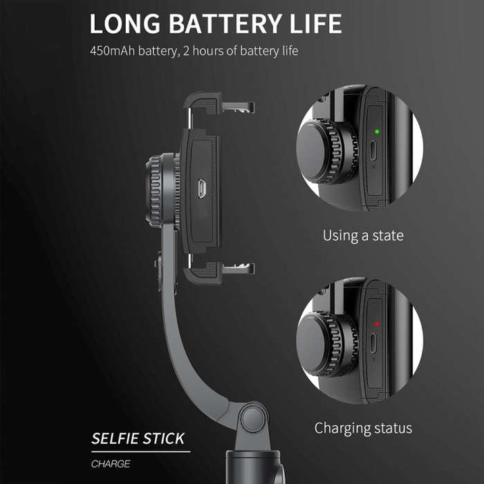 CYKE Q08 Anti-Shake Gimbal Bluetooth Selfie Stick Handheld Phone Live Tripod(No light Version)