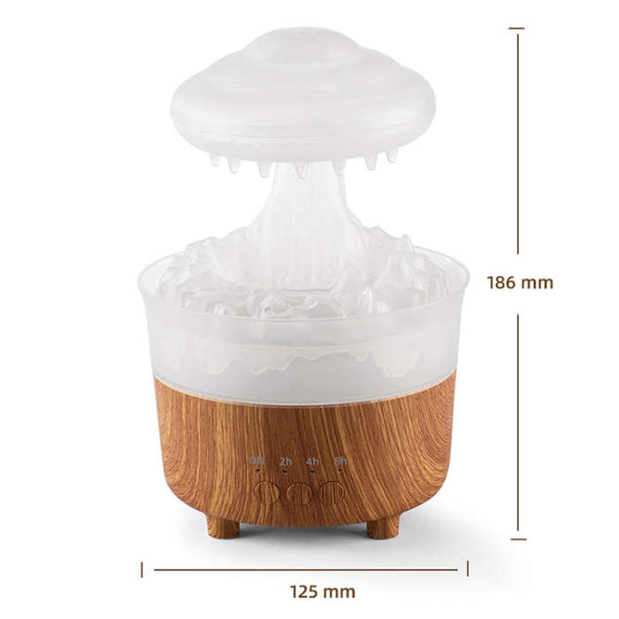 V50 Desktop Colorful Night Light Humidifier Wood Grain Water Drop Aroma Diffuser, Spec: US Plug(W...