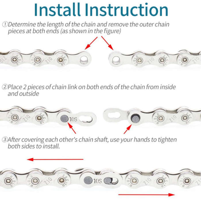 3 Pairs 11 Speed (Gold) ZH405 Mountain Road Bicycle Chain Magic Buckle Chain Quick Release Buckle
