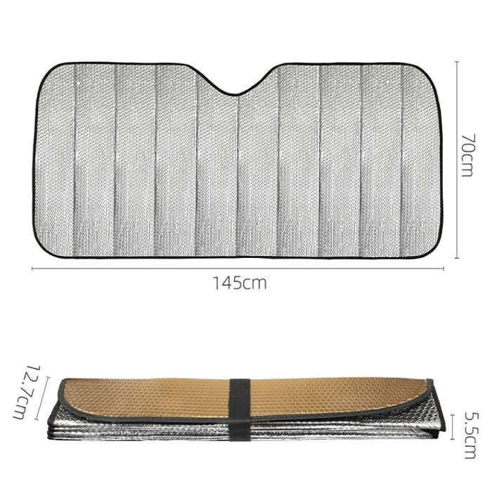 Aluminum Foil Five-Layer Thickening Car Sunscreen Heat Insulation Sun Visor 145x70cm Blue