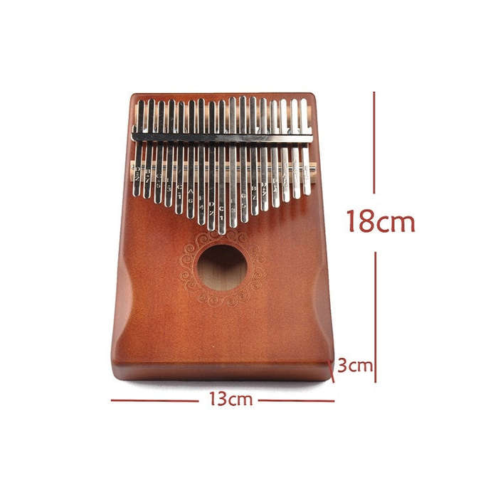 17-Tone Thumb Piano Kalimba Beginners Introduction Finger Piano, Colour: Brown