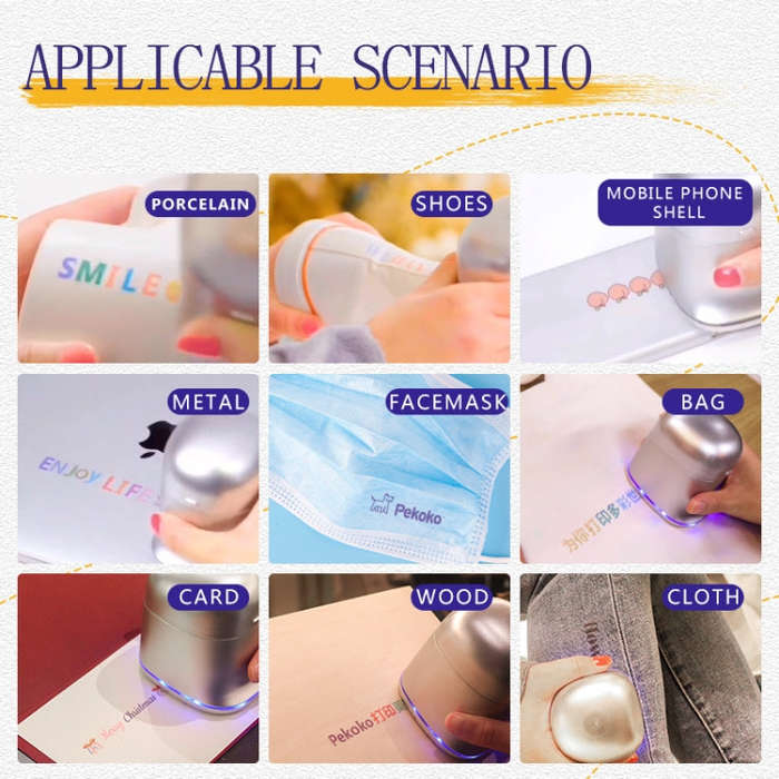 PEKOKO  Handheld Color Label Printer Bluetooth Connection Portable Mini Home Inkjet Printer, Mode...
