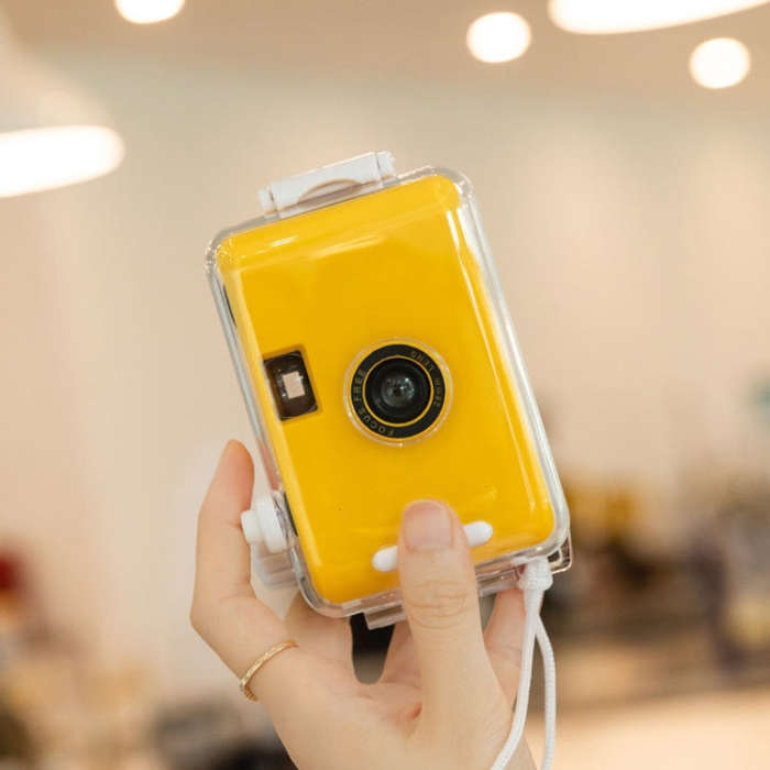 Cute Retro Film Waterproof Shockproof Camera With Disposable Film(All White Shell)