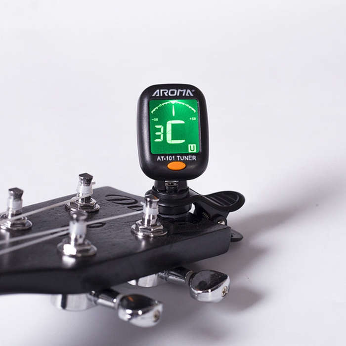 AROMA Guitar Tuner Ukulele Violin Bass Multi-Function Electronic Tuner, Colour:  AT-01A