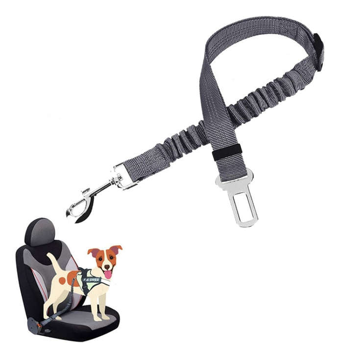 Pet Car Seat Belt Telescopic Reflective Safety Rope(Grey)