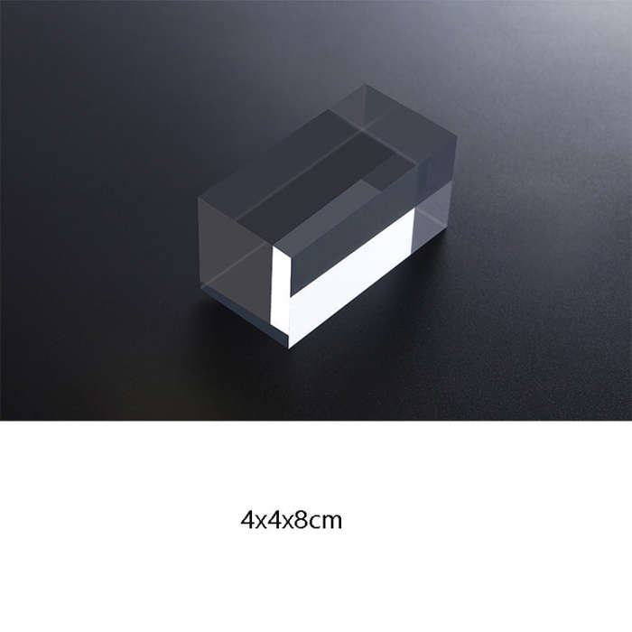 2 PCS Cube 4x4x8cm Transparent Acrylic Geometric Photo Props Photography Background Plate Ornaments