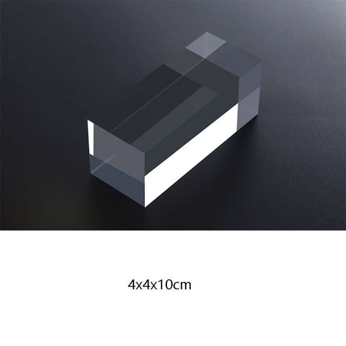 Cube 4x4x10cm Transparent Acrylic Geometric Photo Props Photography Background Plate Ornaments
