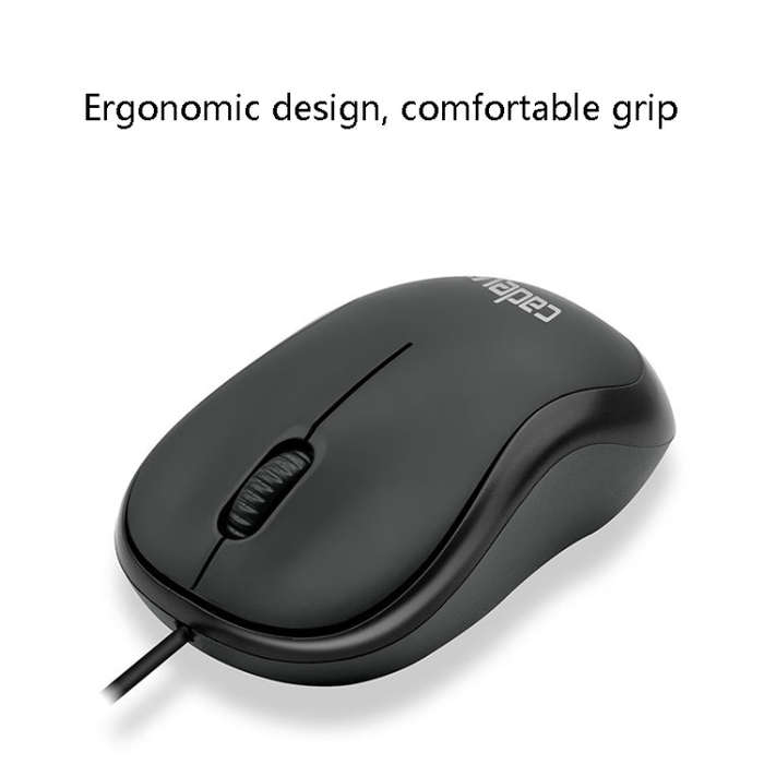 3 PCS Cadeve M220 3 Keys USB Wired Fashion Portable Mouse(Black)