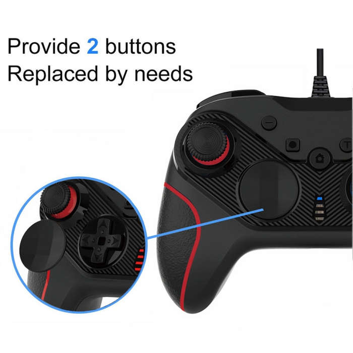 Wired Gamepad For Nintendo Switch / Android / iOS / PC(S818W Left Red Right Blue)