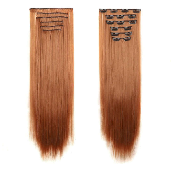 6 In 1 60cm Card Hair Extension Piece 16 Card Long Straight Hair Wig Piece, Color: 21.30