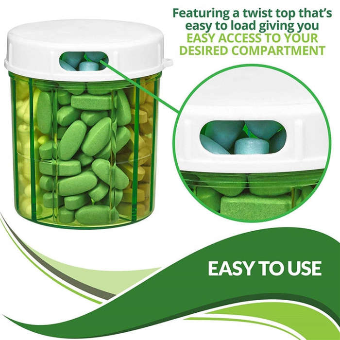 S-052 Round Transparent Plastic Pill Box Storage Box(9x9x10cm)