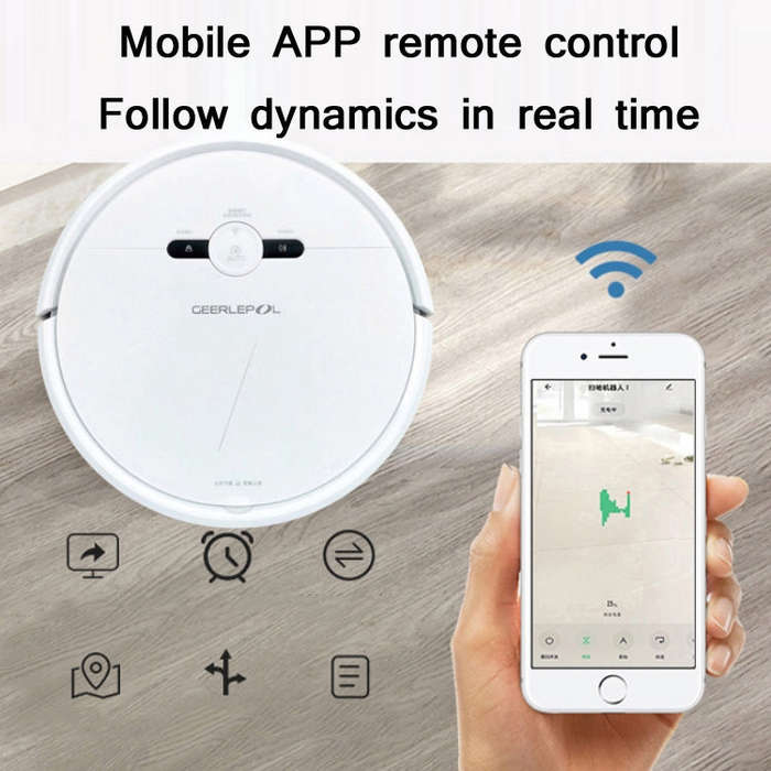 GEERLEPOL Smart Home Automatic Refilling Sweeping Robot, High Configuration Support Mobile Phone ...