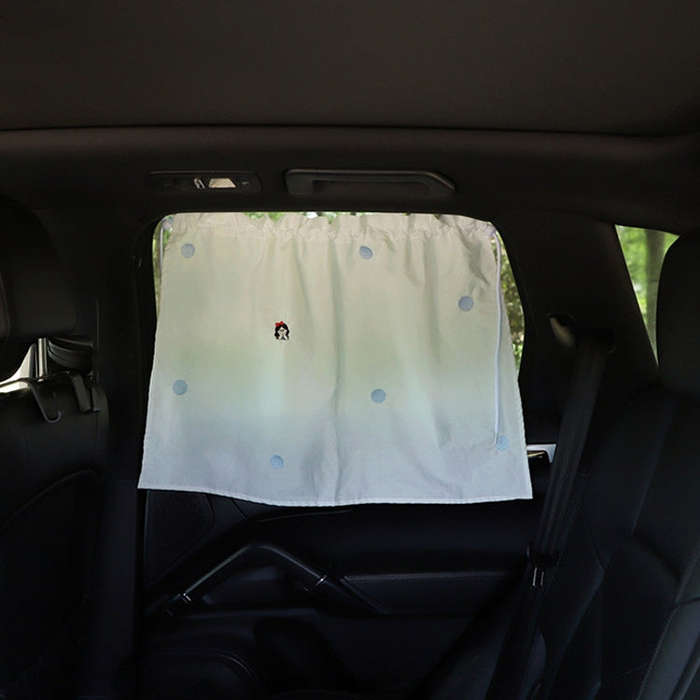 Car Embroidery Curtain Sunshade Cartoon Cotton Suction Cup Curtain Car Sunscreen Insulation Cover...