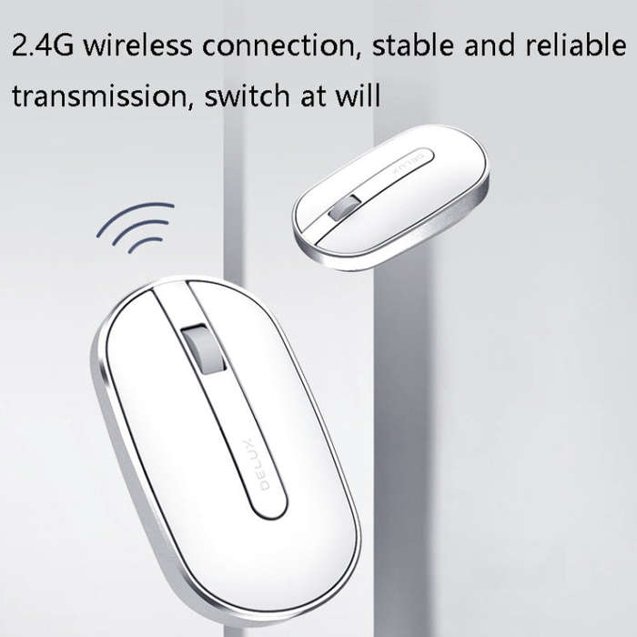 DELUX M326 4 Keys Wireless Silent Mouse Portable Laptop Mouse