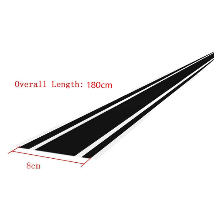 Car Hood Stickers Modified Racing Striped Ethylene Body Sticker(Black)