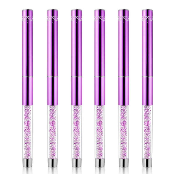 Nail Art Drawing Pen Purple Drill Rod Color Painting Flower Stripe Nail Brush With Pen Cover, Spe...