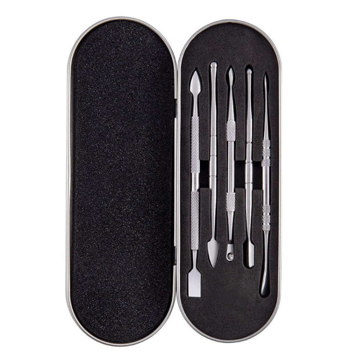 Nail Art Tool Set Smoke Cream Spoon Stainless Steel Steel Push Smoke Oil Spoon, Specification: 5 ...