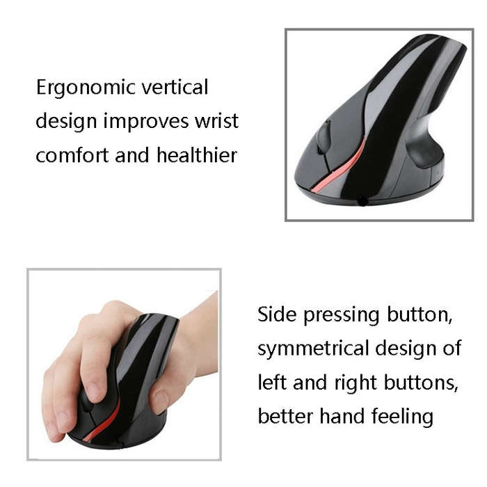 HH-111 5 Keys Wireless Vertical Charging Mouse Ergonomics Wrist Protective Mouse(Purple)