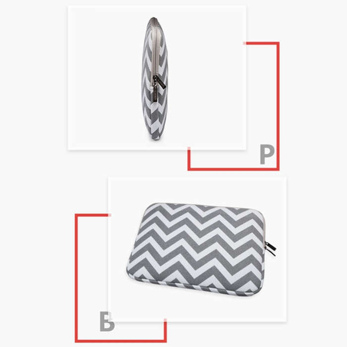 LiSEN LS-525 Wavy Pattern Notebook Liner Bag, Size: 12 inches(Black)