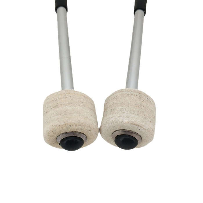 Percussion Accessories Wool Felt Stainless Steel Non-Slip Drumsticks Practice Playing Kick Drum H...