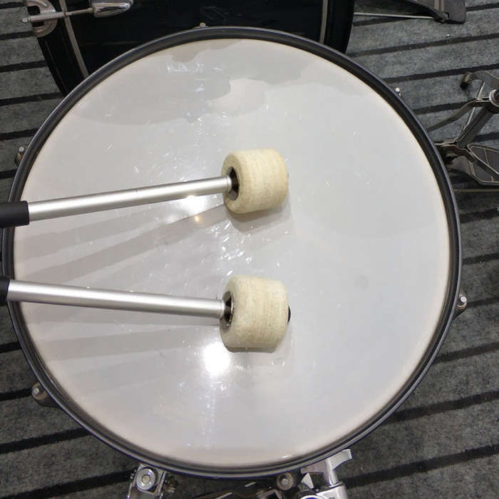 Percussion Accessories Wool Felt Stainless Steel Non-Slip Drumsticks Practice Playing Kick Drum H...