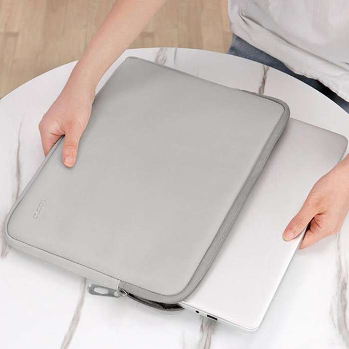 Baona BN-Q004 PU Leather Laptop Bag, Colour: Double-layer Gray, Size: 11/12 inch