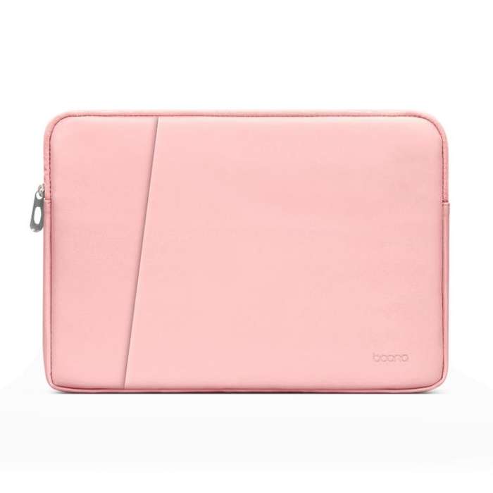 Baona BN-Q004 PU Leather Laptop Bag, Colour: Double-layer Pink, Size: 13/13.3/14 inch