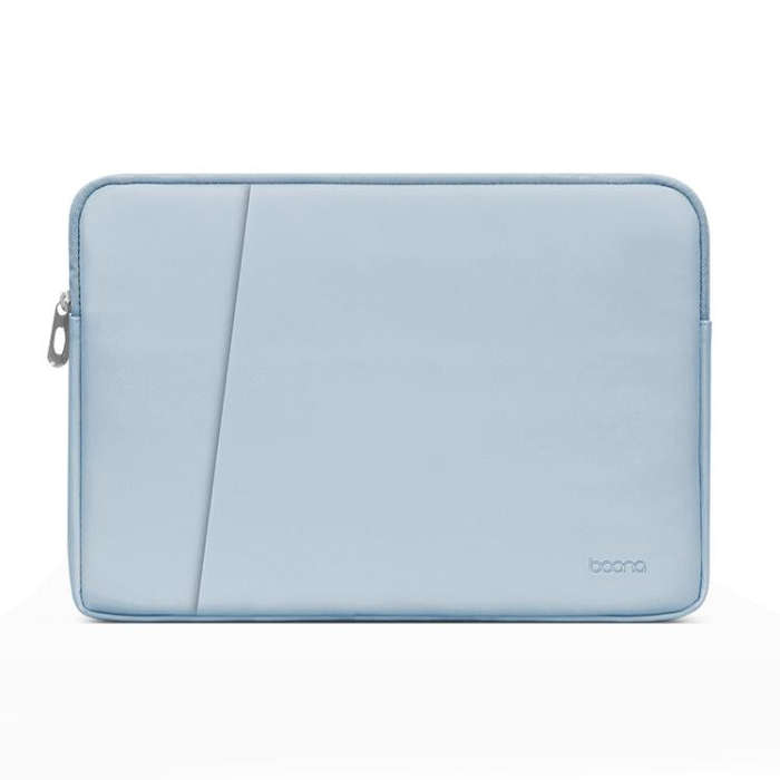 Baona BN-Q004 PU Leather Laptop Bag, Colour: Double-layer Sky Blue, Size: 16/17 inch