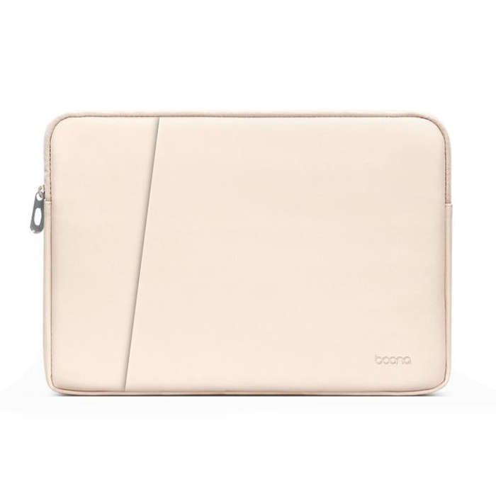 Baona BN-Q004 PU Leather Laptop Bag, Colour: Double-layer Apricot, Size: 13/13.3/14 inch