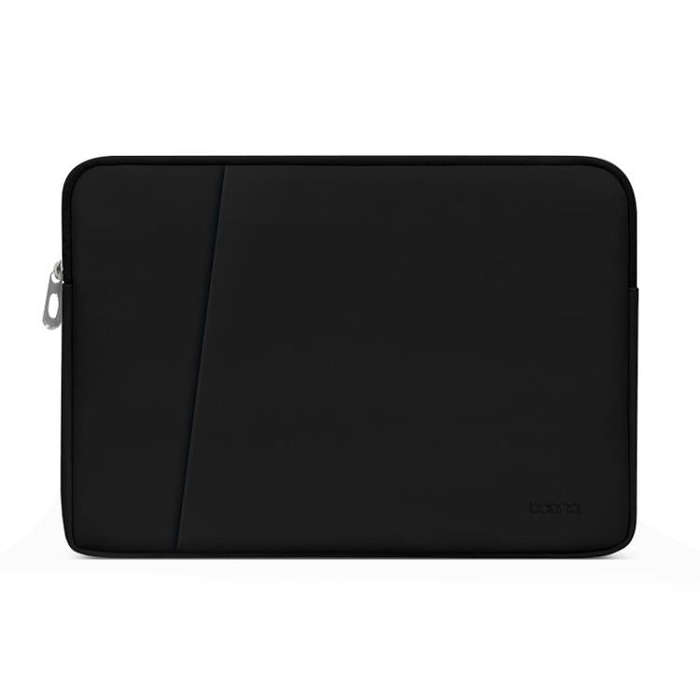 Baona BN-Q004 PU Leather Laptop Bag, Colour: Double-layer Midnight Black, Size: 15/15.6 inch
