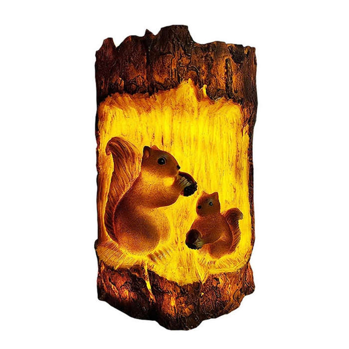 Solar Squirrel Tree Stump Christmas Decoration Light Garden Holiday Atmosphere Outdoor Landscape ...