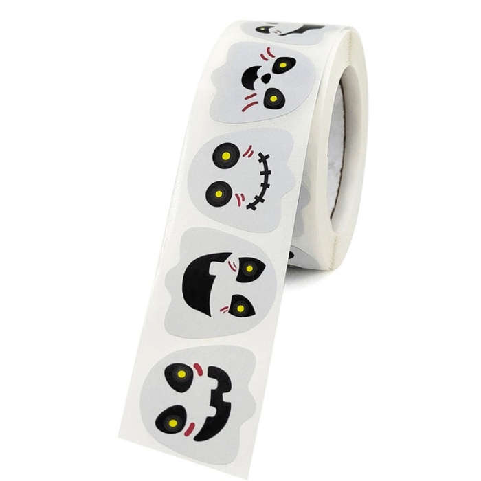 Halloween Ghost Emoticon Stickers Children Gift Decoration Food Sealing Stickers, Size: 25x25mm(K...
