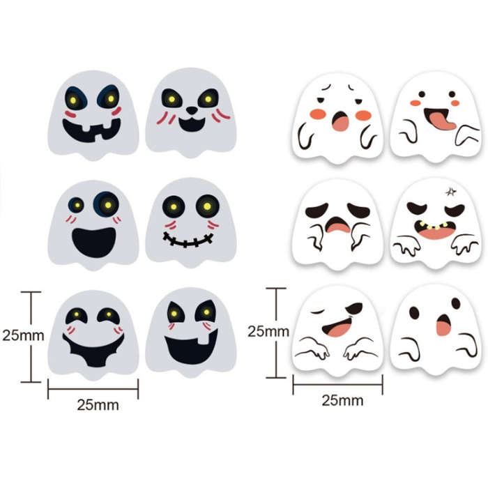 Halloween Ghost Emoticon Stickers Children Gift Decoration Food Sealing Stickers, Size: 25x25mm(K...