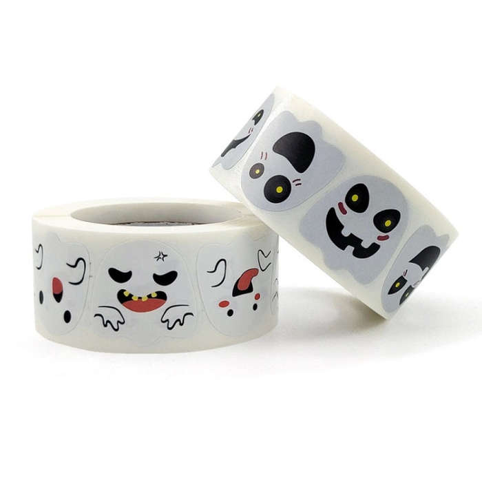 Halloween Ghost Emoticon Stickers Children Gift Decoration Food Sealing Stickers, Size: 25x25mm(K...